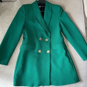 Green Double-Breasted Women's Blazer